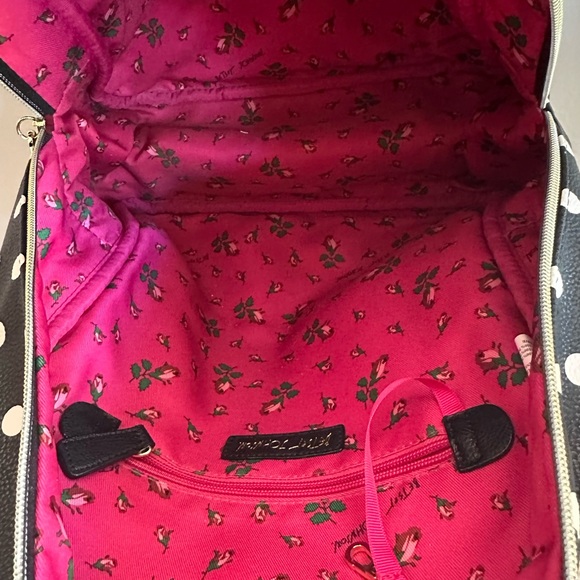 Betsy Johnson backpack with polkadots, stripes roses, and a large bow. NWOT - Picture 2 of 15